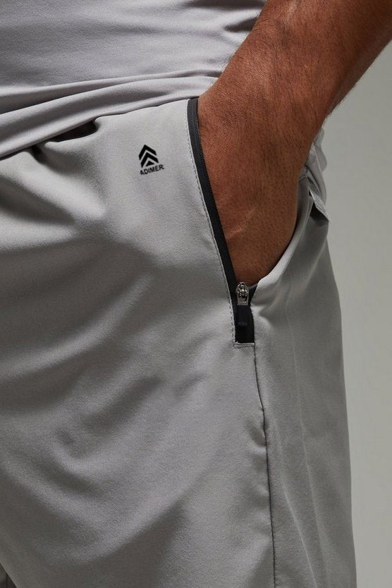Light Grey Man Active Perforated Stretch Woven 7inch Shorts