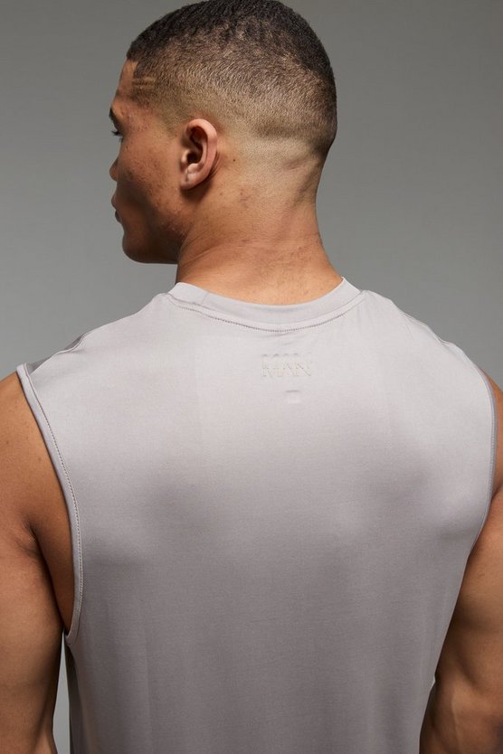 Taupe Man Active Regular Lightweight Essentials Gym Tank