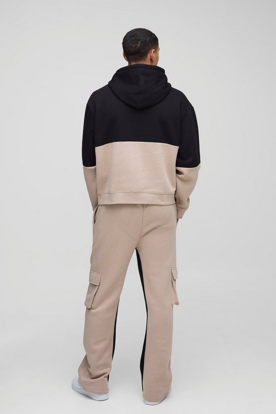 Taupe Regular Fit Gusset Cargo Joggers