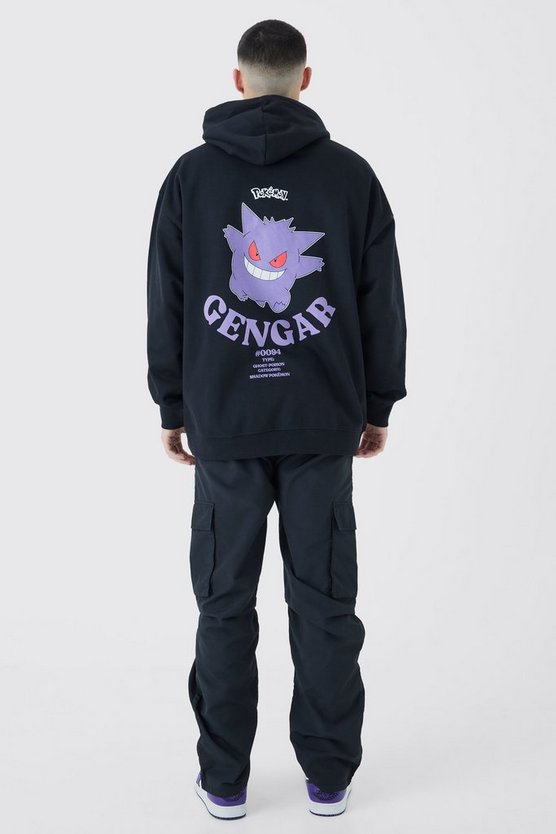 Black Oversized Pokemon Gengar License Hoodie