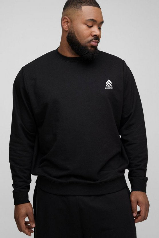 Black Plus 260gsm Loopback Regular Fit Basic Sweat