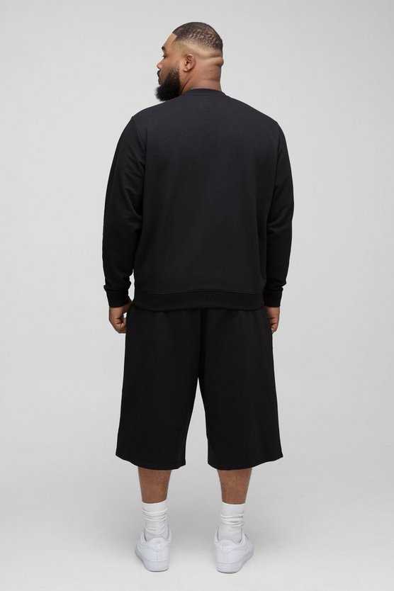 Black Plus 260gsm Loopback Regular Fit Basic Sweat