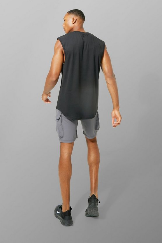 Charcoal Man Active Light Weight 5inch Slim Cargo Shorts