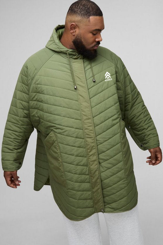 Khaki Plus Quilted Popper Side Oversized Festival Mac