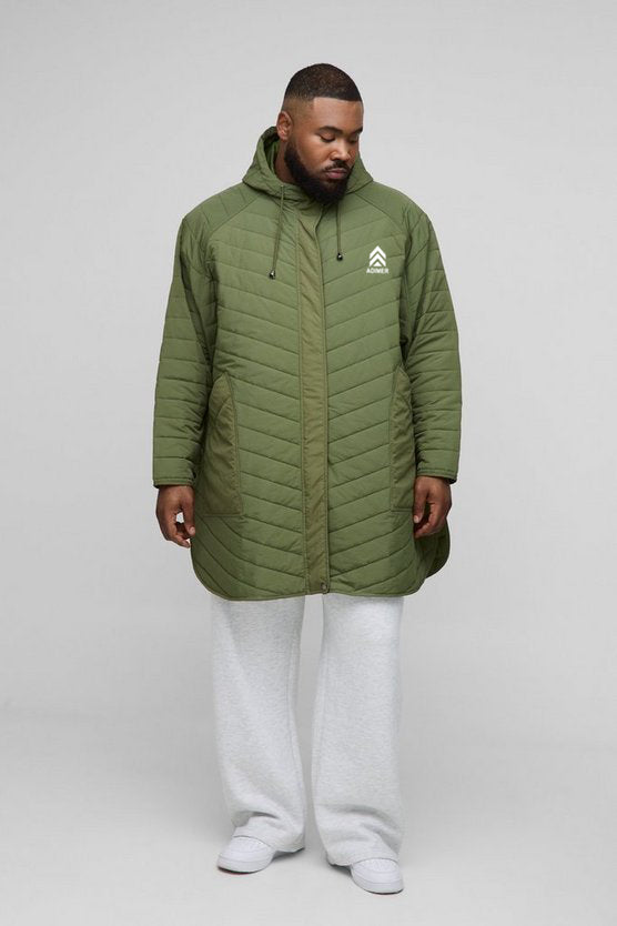 Khaki Plus Quilted Popper Side Oversized Festival Mac