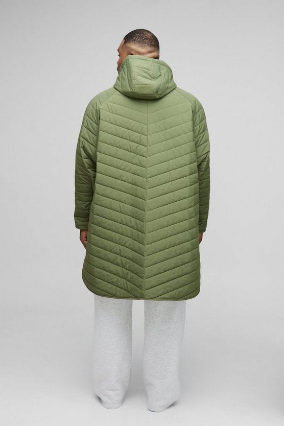 Khaki Plus Quilted Popper Side Oversized Festival Mac