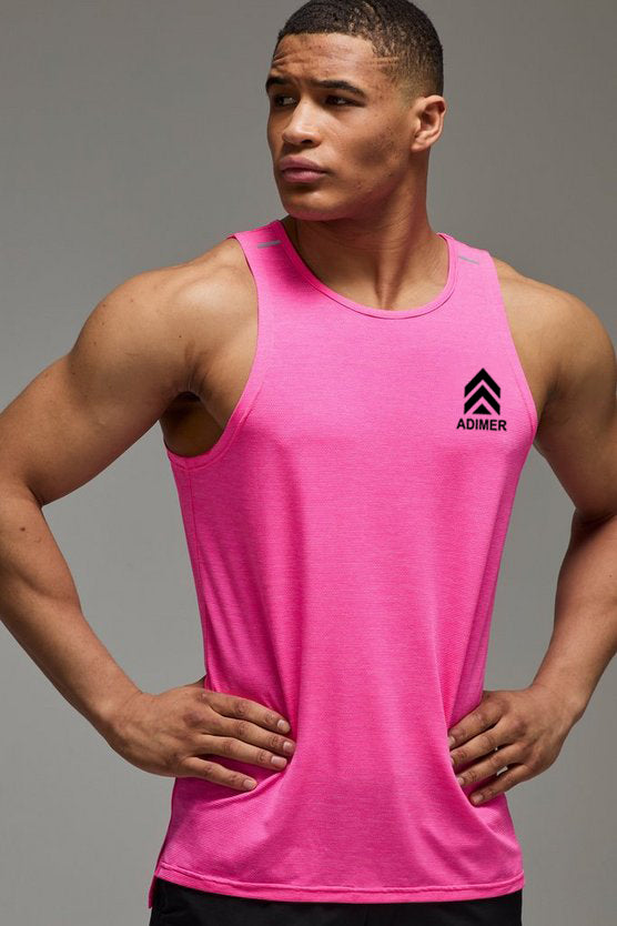 Pink Man Active Breathable Regular Fit Marl Vest