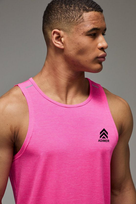 Pink Man Active Breathable Regular Fit Marl Vest