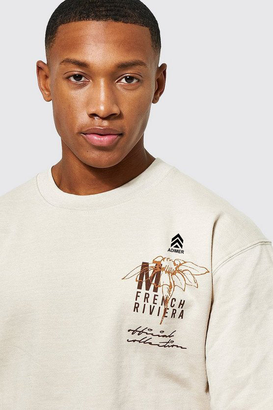 Sand Regular Fit Monaco Back Print Sweatshirt