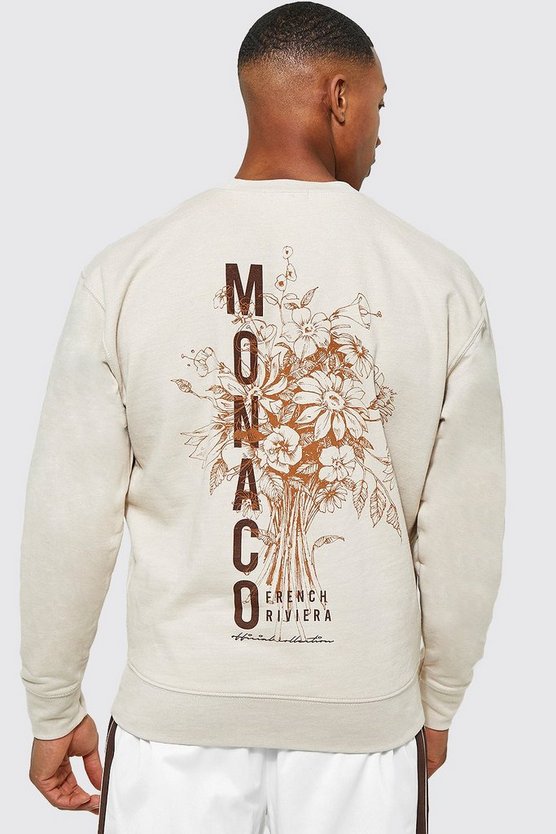 Sand Regular Fit Monaco Back Print Sweatshirt