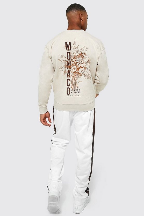 Sand Regular Fit Monaco Back Print Sweatshirt