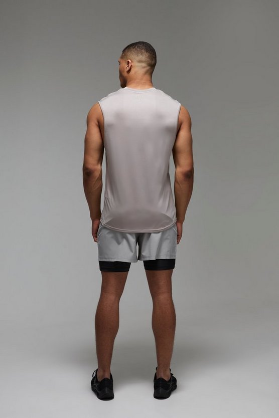 Taupe Man Active Regular Lightweight Essentials Gym Tank