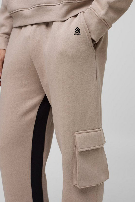 Taupe Regular Fit  Gusset Cargo Joggers