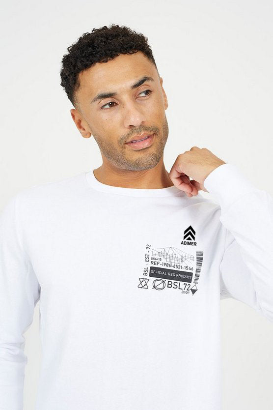 White Graphic Print Sweatshirt