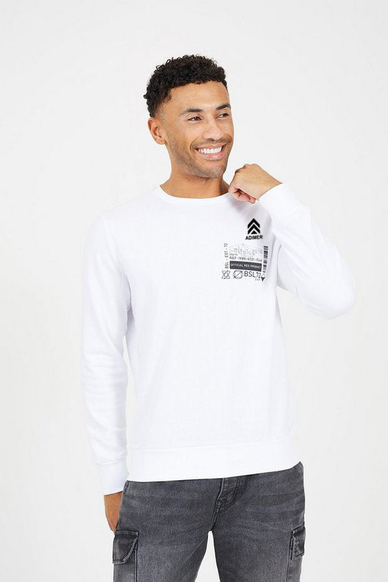 White Graphic Print Sweatshirt