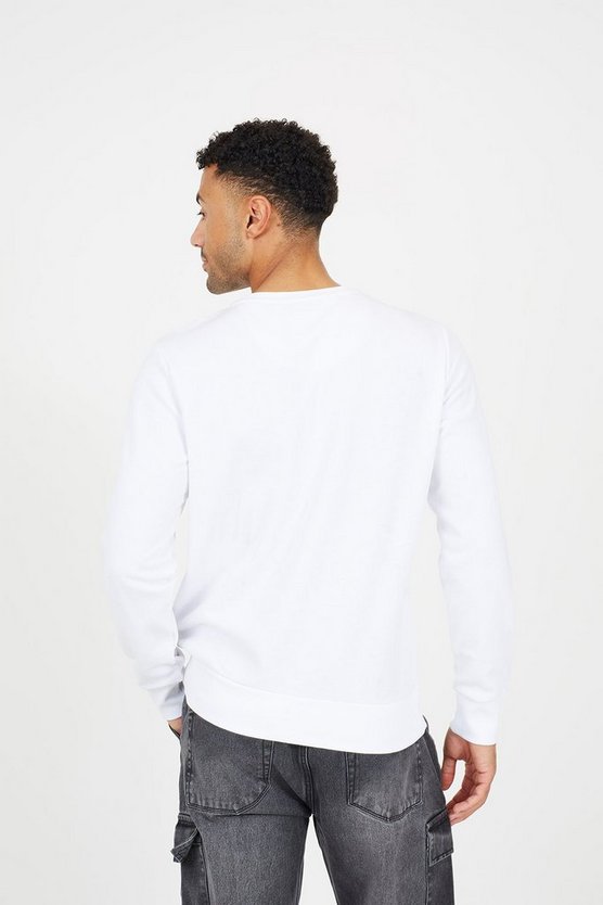 White Graphic Print Sweatshirt