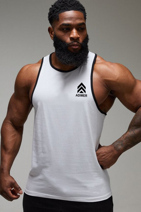 White Man Active Training Dept Regular Fit Ringer Stringer Vest
